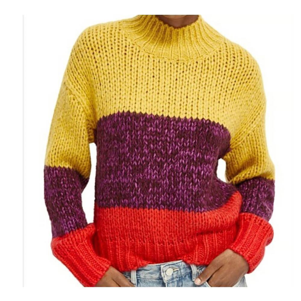 Scotch & Soda Chunky Colorblock Mock Turtleneck Sweater Sz L